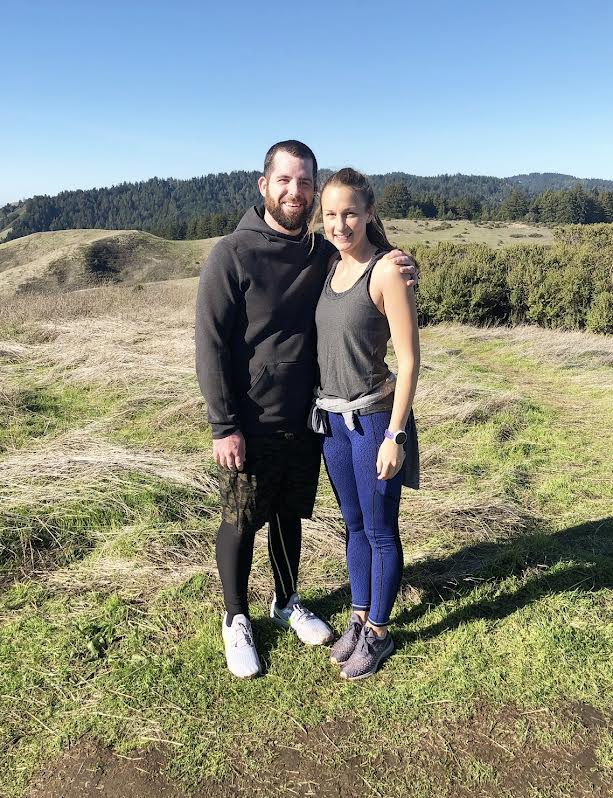Laura and Nick on a trail run